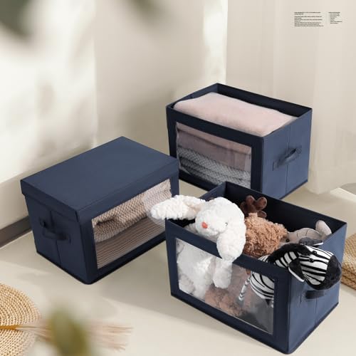 Minimalist 6 Pack Large Fabric Storage Bins with Lids (6 Count)
