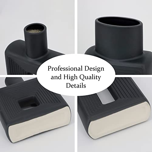 Black Ceramic Vase Set of 2 (2 Count)