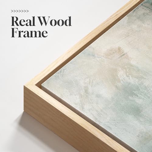 Large Framed Horizontal Sage Green Abstract Wall Art