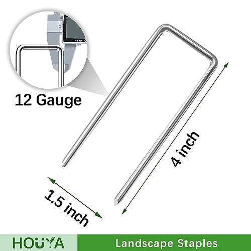 150 Pack Landscape Staples 4 Inch 12 Gauge Garden Stakes (150 Count)