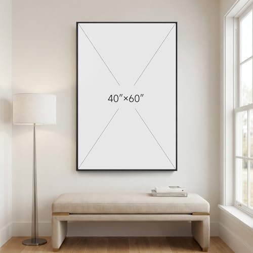 Extra Large Framed Blue Abstract Wall Art for Living Room