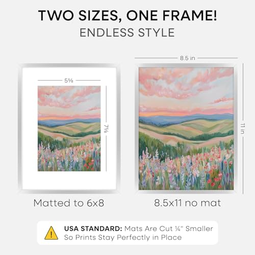 8.5x11 Silver Picture Frame (3 Count)