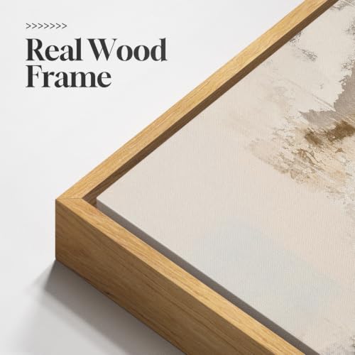Extra Large Framed Neutral Beige Abstract Wall Art