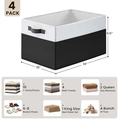 Large Storage Bins for Shelves 4 Pack (4 Count)