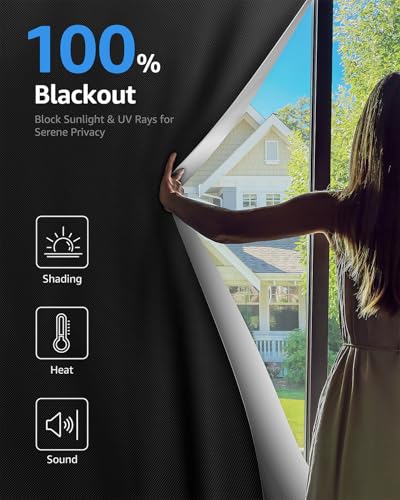 Blackout Curtains for Bedroom Portable 35"x84" Blackout Shades