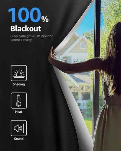 Blackout Curtains Portable 16”x54” No Drill Black Out Window Cover
