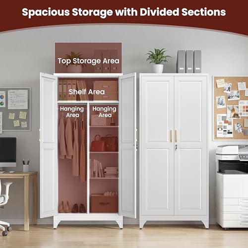 71" Tall Wardrobe Closet with Door