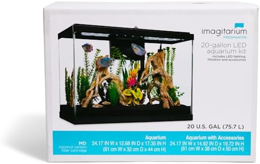 Imagitarium LED Aquarium Kit 24.17" W X 17.35" H 20 Gallons