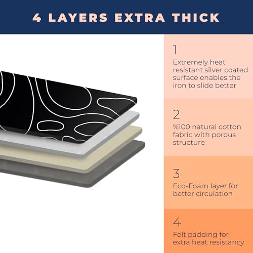 Ironing Board Cover and Pad Extra Thick Heavy Duty Padded Multiple Layers