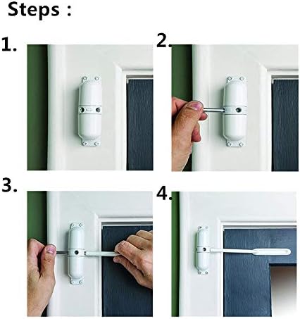 Door Closer Automatic Safety Spring Door Closer – Easy to Install to Convert Hinged Doors to Self-Closing– White