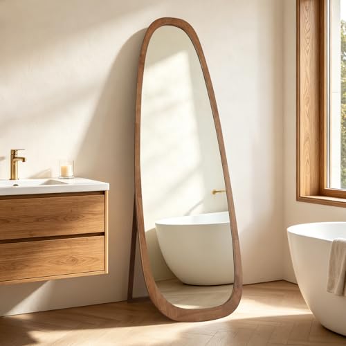 22x65 Inch Irregular Full Length Mirror with Stand