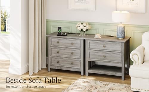 Large Nightstand with Charger Station