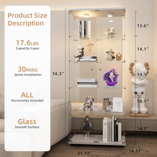 Glass Display Cabinet with LED