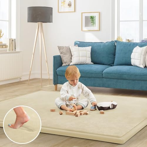 Baby Play Mat for Floor Nursery Rug Muscle Mat Area Rug Playroom Rug 79"x118" Playpen Mat Elastic Foam 1.3" Thick Crawling Mat for Babies