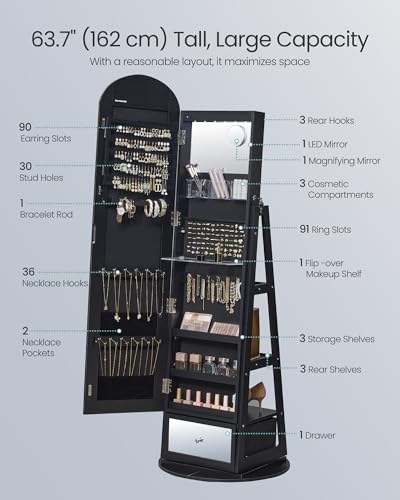 360° Swivel Jewelry Cabinet