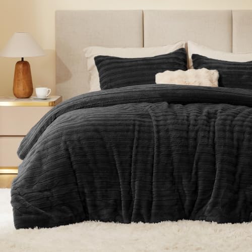 Faux Fur Queen Comforter Set