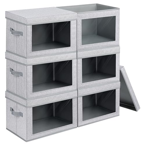 Stackable Storage Bins with Lids (6 Count)