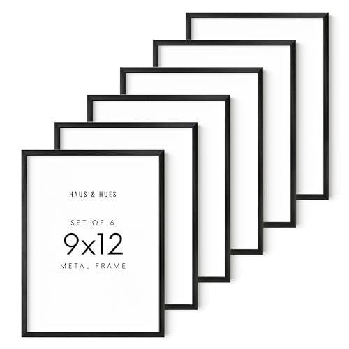 9x12 Black Metal Picture Frames (6 Count)