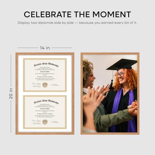 14x20 Natural Oak Diploma Frame
