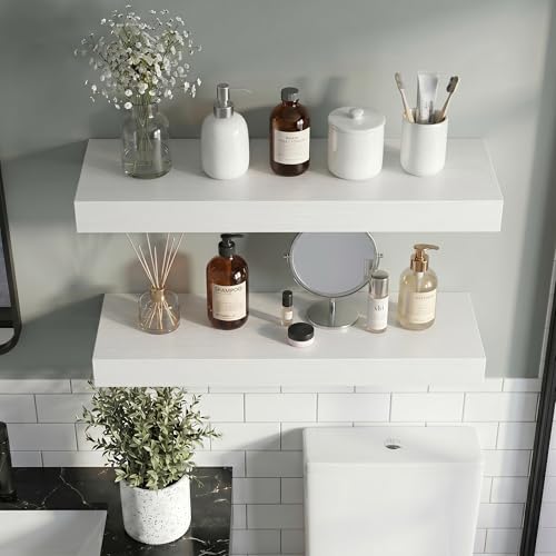 24 Inch Floating Shelves Wall Mounted for Display (2 Count)