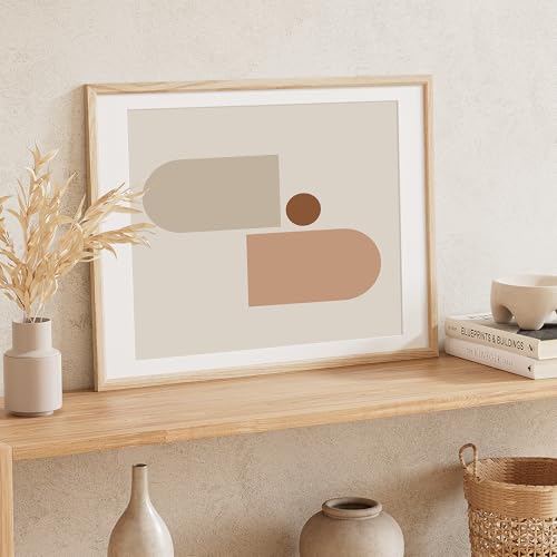 18x24 Poster Frame Natural Solid Oak Photo Frames with 16x20 Removable Mat Wall Hanging Large Handcrafted Frame with HD Plexiglass Wall and Tabletop Display Large Picture Frame