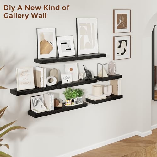32 Inch Floating Shelves for Wall Black Shelves Set of 2
