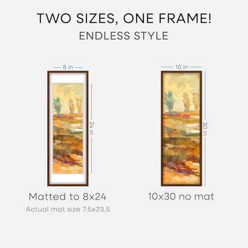 10x30 Brown Oak Picture Frame