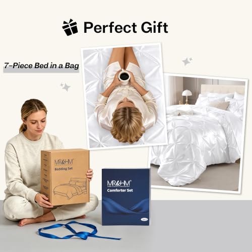 Satin Full Size Comforter Set White