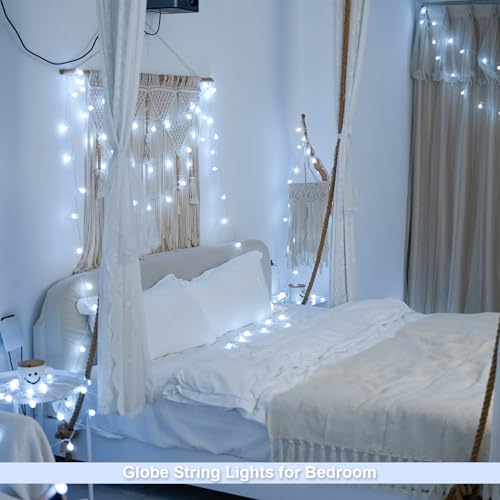 33FT 100 LED Globe White String Lights Battery Operated