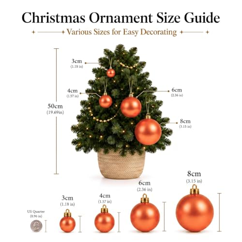 24ct Mini Christmas Ball Ornaments Shatterproof Christmas Ornaments Set Decorations for Xmas Tree Balls 30mm (24 Count)
