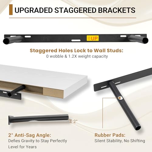 24 x 12 Floating Shelves 12 Deep (2 Count)