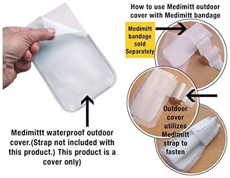 Outdoor Water proof COVER. Slides over MediMitts for dogs paw (which are sold SEPARATELY) Fastens with Medimitt strap. Useful for hot spots, allergies & chronic licking Value pk (X-Large 20pk)