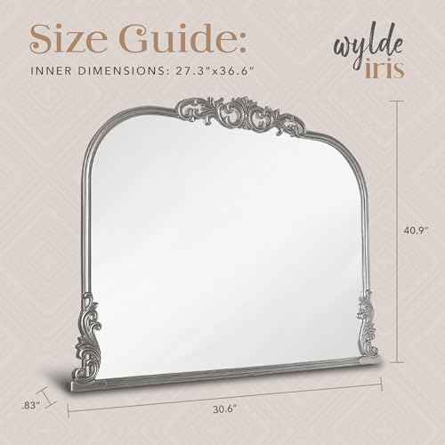English Estate Carved Arch Wood Wall Mirror