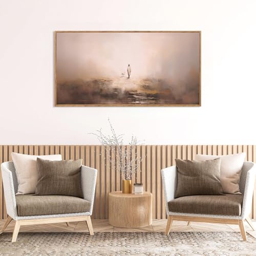 Jesus Good Shepherd Lost Sheep Framed Canvas Wall Art 40x20 Inch