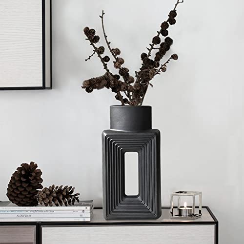 Black Ceramic Vase Set of 2 (2 Count)
