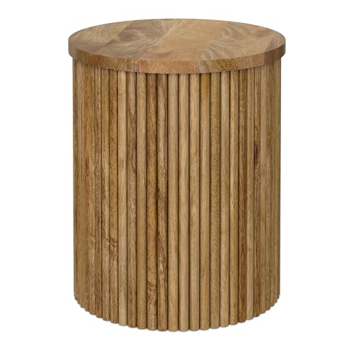 Draper 22" Wide Solid Wood Rectangular End Table in Auburn Brown