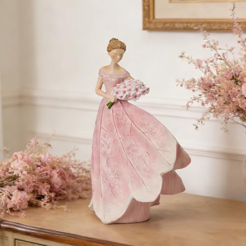 Pink Leaf Angel Girls Fairy Statue Collection Home Decoration