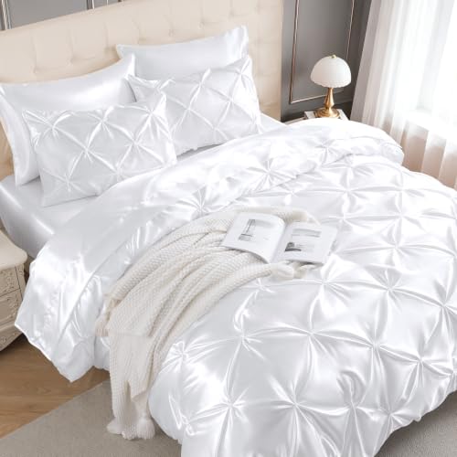 Satin Full Size Comforter Set White