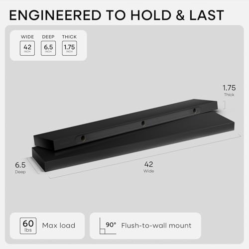 42 Inch Floating Shelves (3 Count)