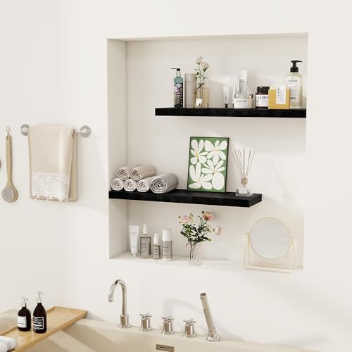 Deep Black Floating Shelf (2 Count)