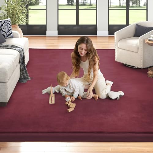 Baby Play Mat for Floor Nursery Muscle Area Rug Playroom Rug 47"x47" Elastic Foam 1.3" Thick Crawling Mat for Babies