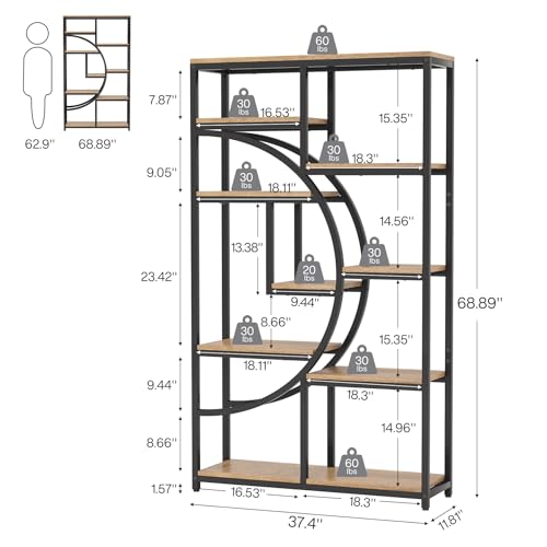 Bookshelf Industrial Etagere Bookcase (2 Count)