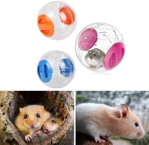 Hamster Exercise Ball Silent Hamster Wheel Small Animals Transparent Ball for Dwar Rat Relieves Boredom and Increases Activity (6 inch, Pink)