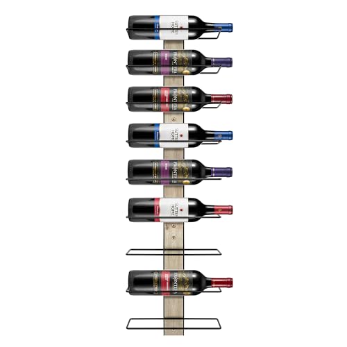 Wall Mounted Wine Rack for 9 Wine Bottles (9 Bottle Count)