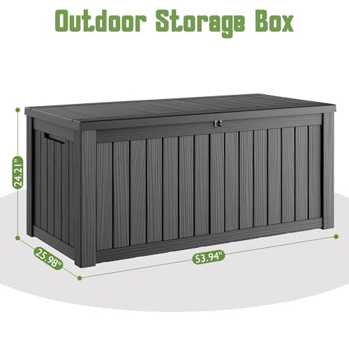 160 Gallon Outdoor Storage Box Waterproof Deck Box for Patio