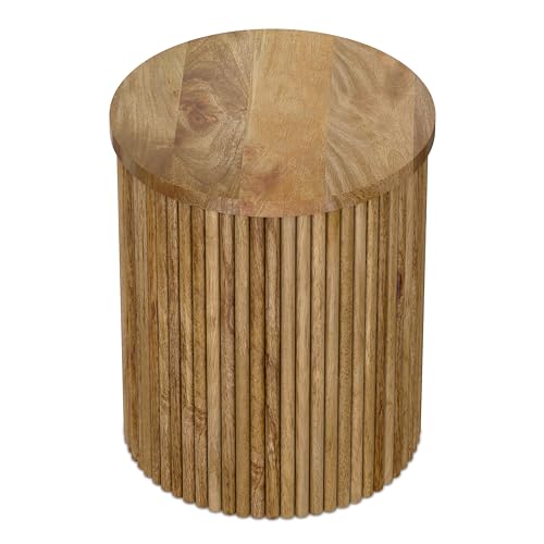 Draper 22" Wide Solid Wood Rectangular End Table in Auburn Brown