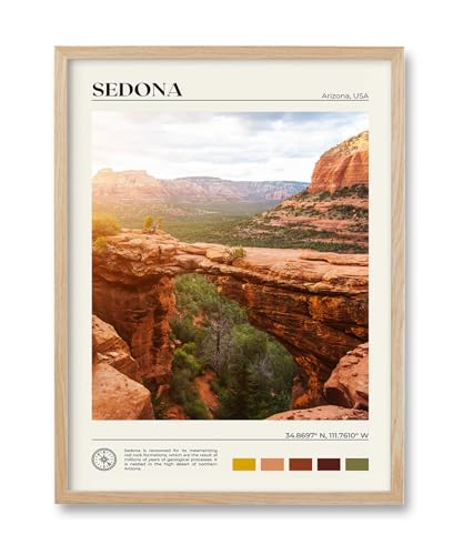 12x16IN Sedona Framed Wall Art Red Rock Canvas Print