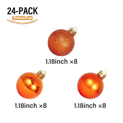 24ct Mini Christmas Ball Ornaments Shatterproof Christmas Ornaments Set Decorations for Xmas Tree Balls 30mm (24 Count)