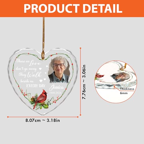 Personalized Cardinal Christmas Ornament Red Bird Ornament Christmas Memorial Birthday for Family Friends