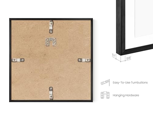 10x10 Black Metal Picture Frames Matted to 5x5 (4 Count)